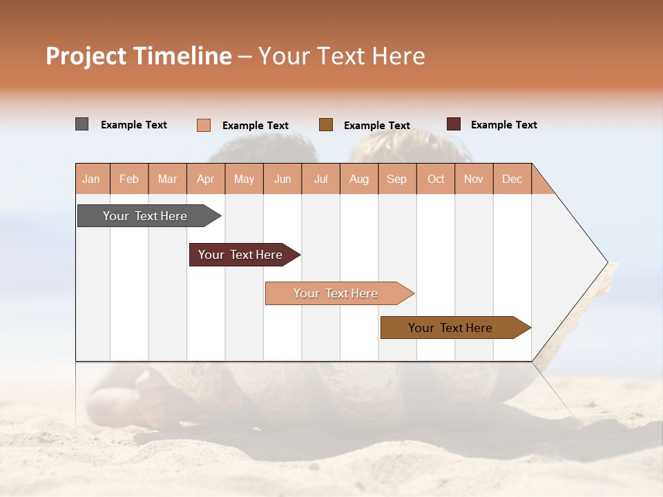 Romantic Couple On The Beach Kissing Behind The Seashell PowerPoint Template
