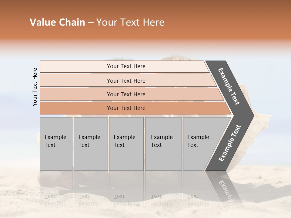 Romantic Couple On The Beach Kissing Behind The Seashell PowerPoint Template