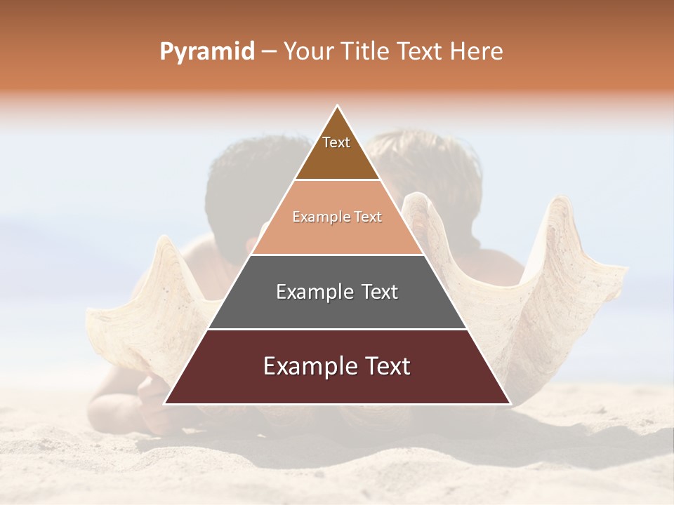 Romantic Couple On The Beach Kissing Behind The Seashell PowerPoint Template