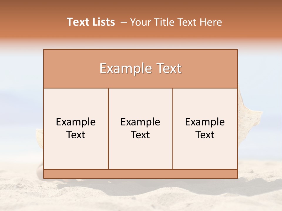 Romantic Couple On The Beach Kissing Behind The Seashell PowerPoint Template