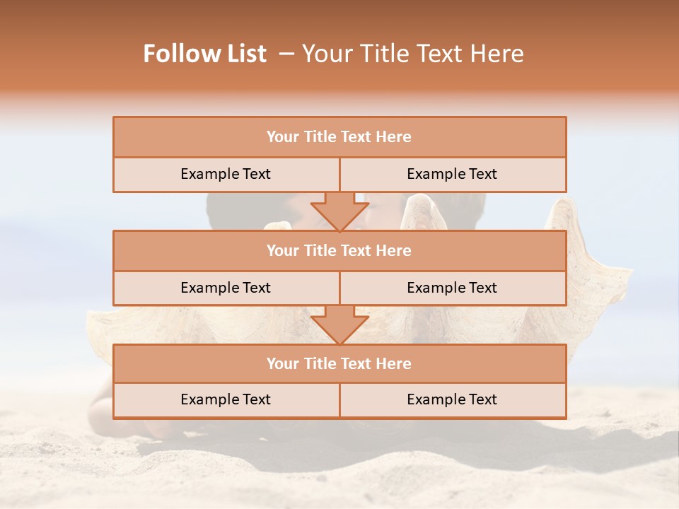Romantic Couple On The Beach Kissing Behind The Seashell PowerPoint Template