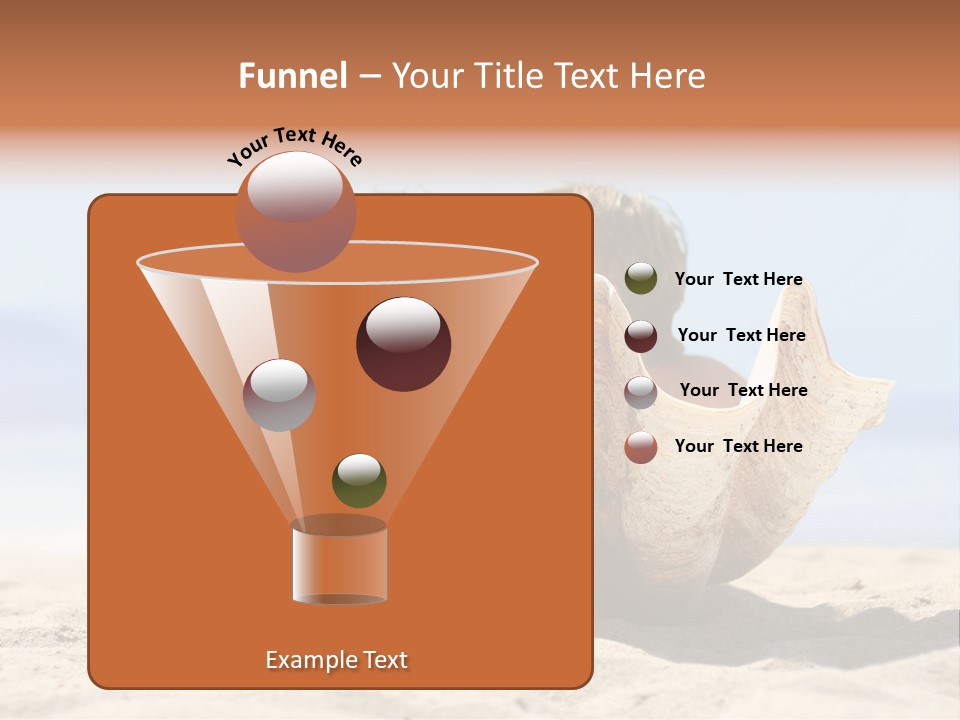 Romantic Couple On The Beach Kissing Behind The Seashell PowerPoint Template