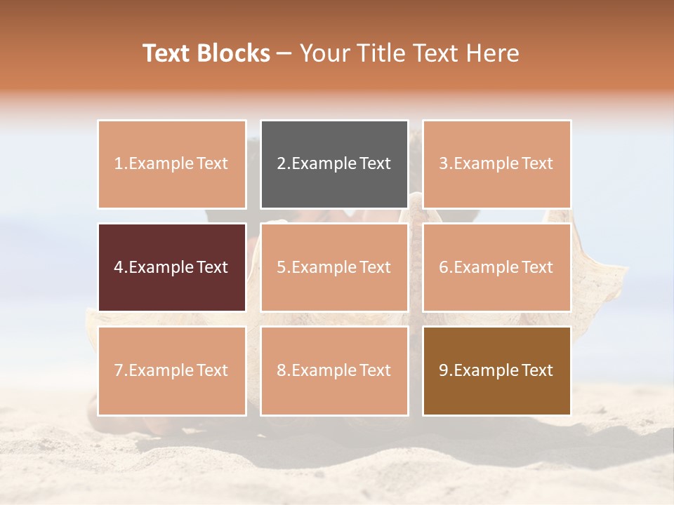 Romantic Couple On The Beach Kissing Behind The Seashell PowerPoint Template