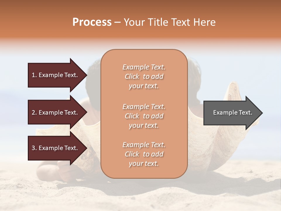 Romantic Couple On The Beach Kissing Behind The Seashell PowerPoint Template