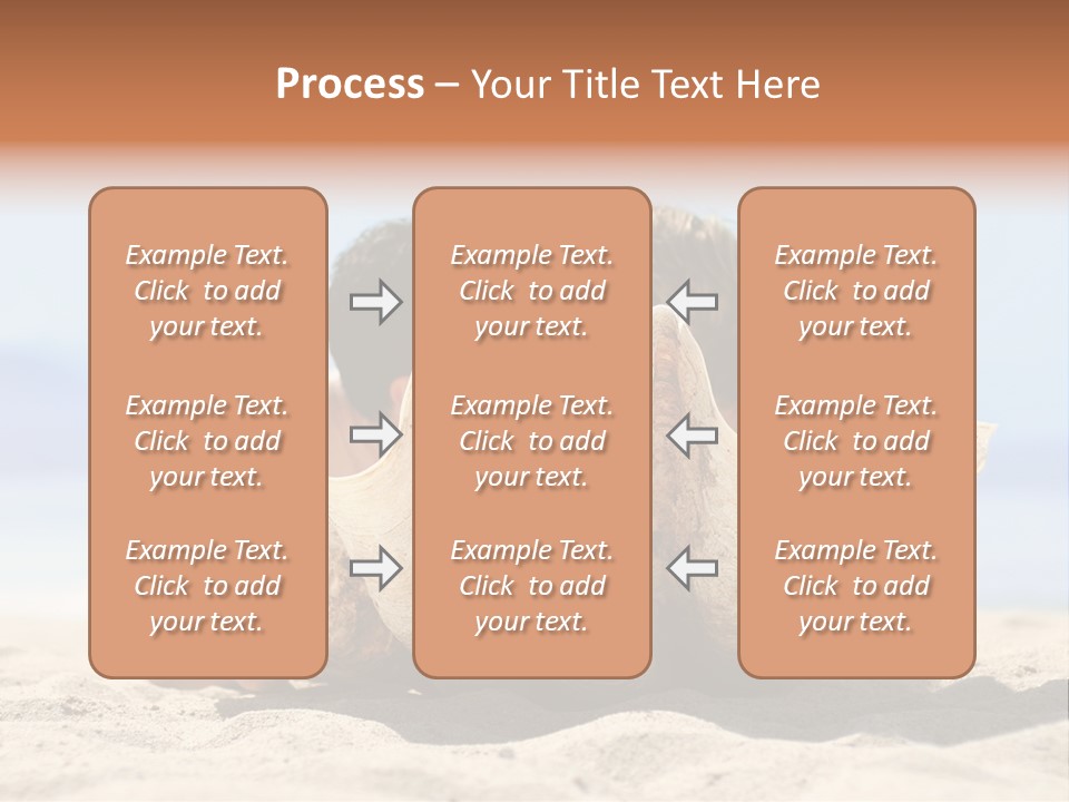 Romantic Couple On The Beach Kissing Behind The Seashell PowerPoint Template