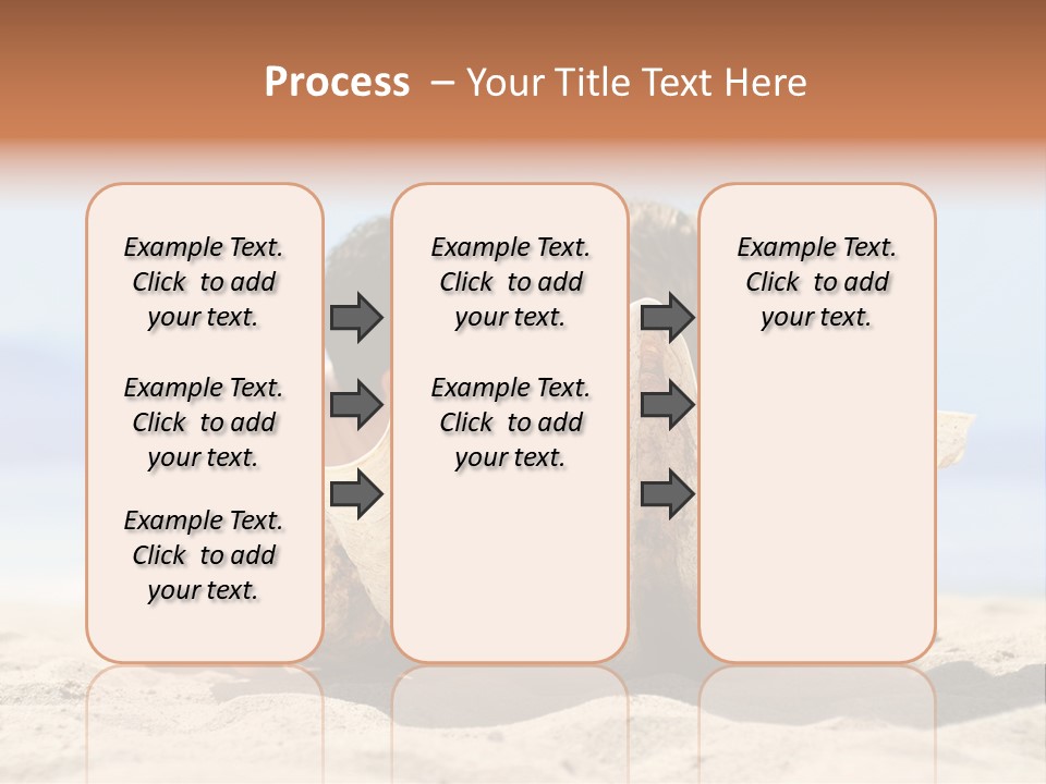 Romantic Couple On The Beach Kissing Behind The Seashell PowerPoint Template
