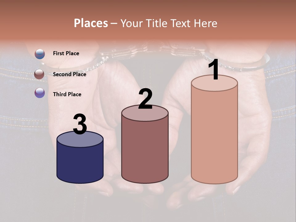 Man Handcuffed Hands At The Back PowerPoint Template