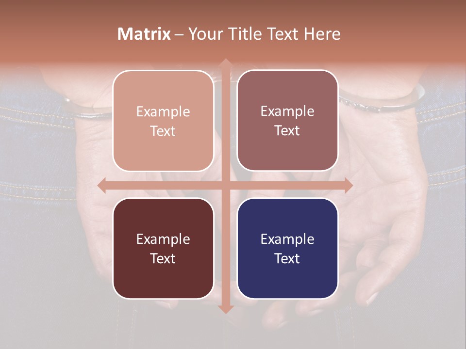 Man Handcuffed Hands At The Back PowerPoint Template