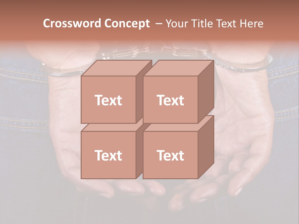 Man Handcuffed Hands At The Back PowerPoint Template