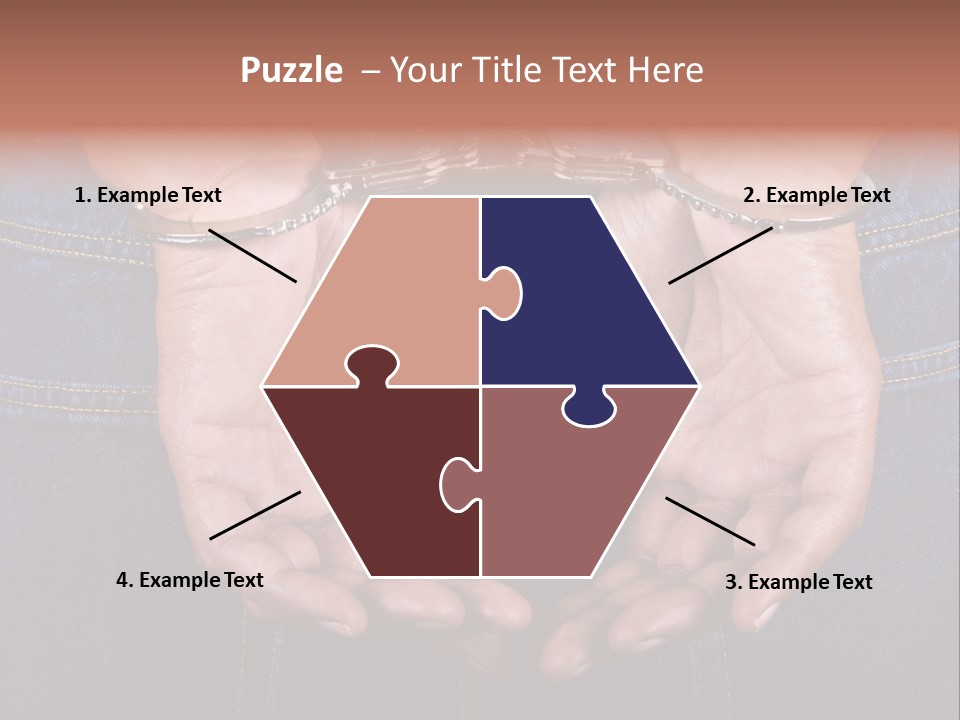 Man Handcuffed Hands At The Back PowerPoint Template