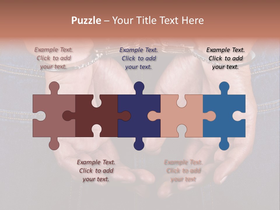 Man Handcuffed Hands At The Back PowerPoint Template