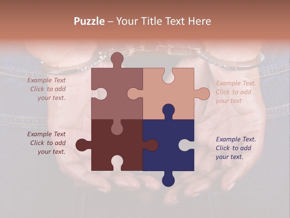 Man Handcuffed Hands At The Back PowerPoint Template