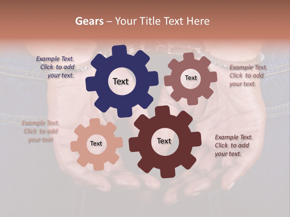 Man Handcuffed Hands At The Back PowerPoint Template