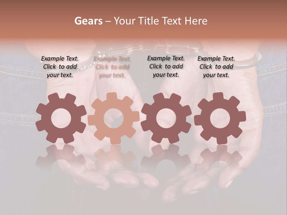 Man Handcuffed Hands At The Back PowerPoint Template