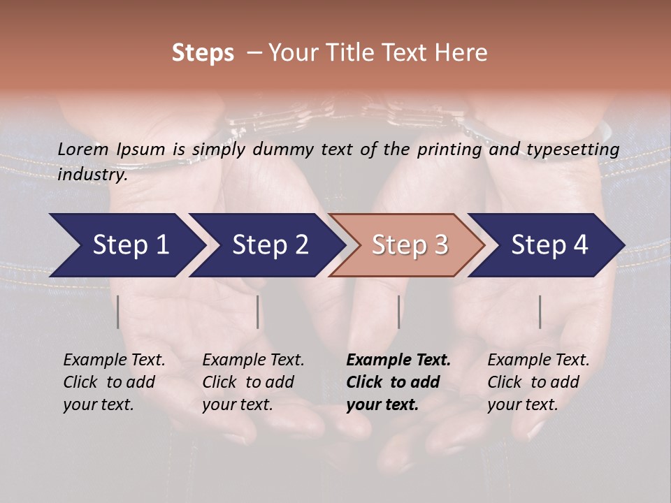 Man Handcuffed Hands At The Back PowerPoint Template
