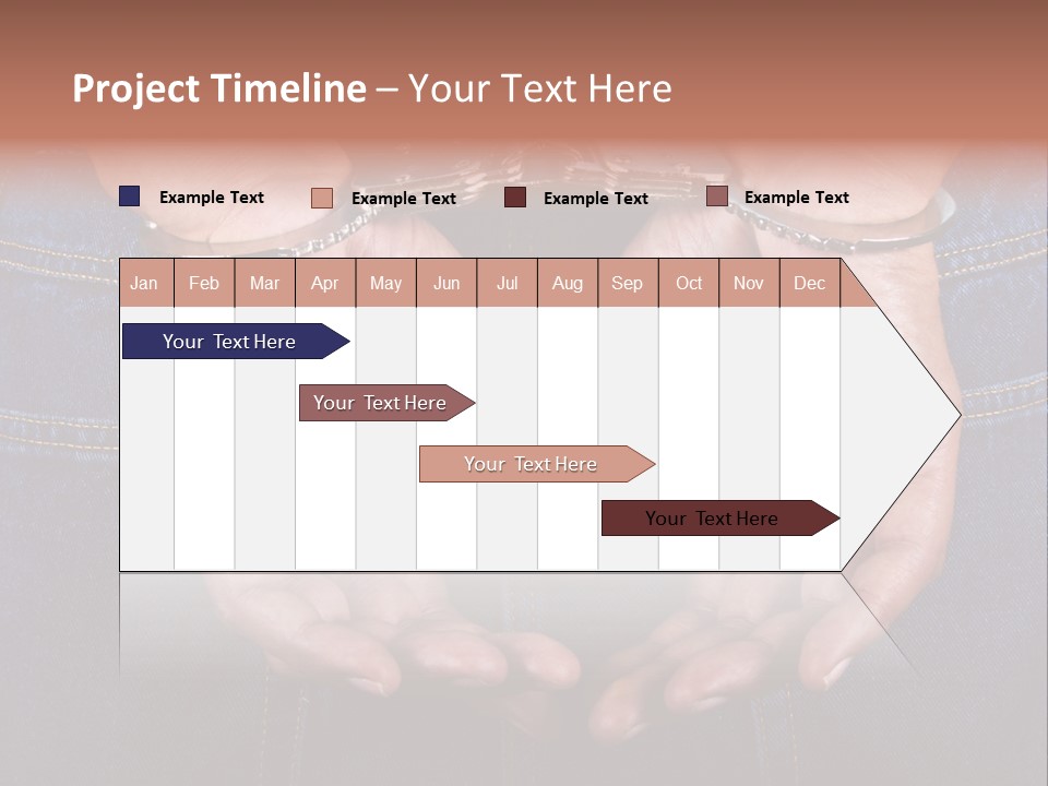 Man Handcuffed Hands At The Back PowerPoint Template