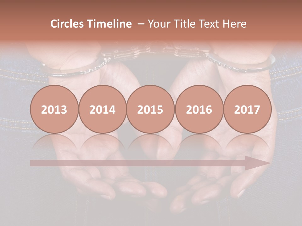 Man Handcuffed Hands At The Back PowerPoint Template