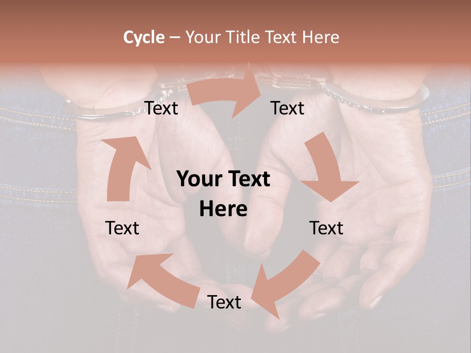 Man Handcuffed Hands At The Back PowerPoint Template