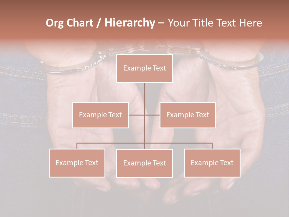 Man Handcuffed Hands At The Back PowerPoint Template