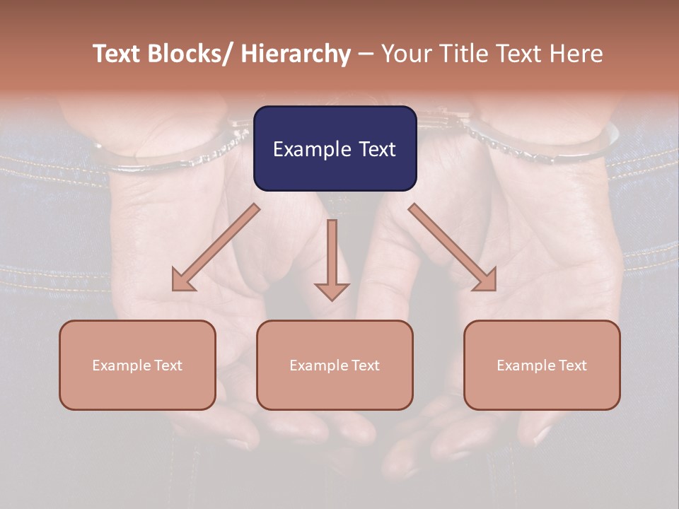 Man Handcuffed Hands At The Back PowerPoint Template