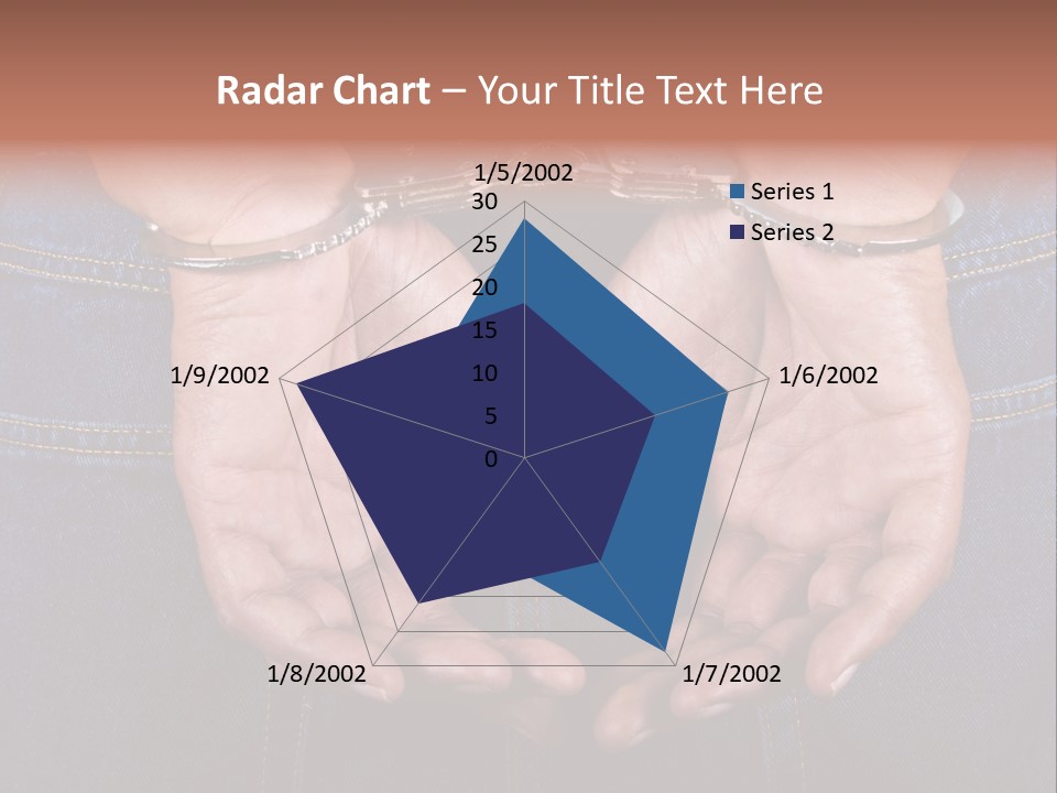 Man Handcuffed Hands At The Back PowerPoint Template