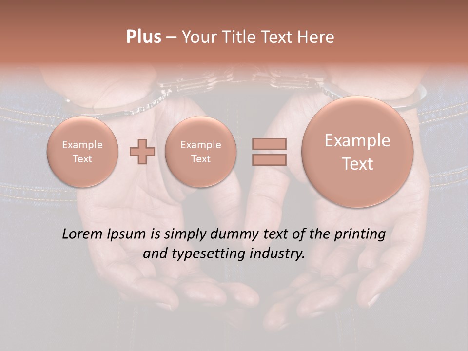 Man Handcuffed Hands At The Back PowerPoint Template