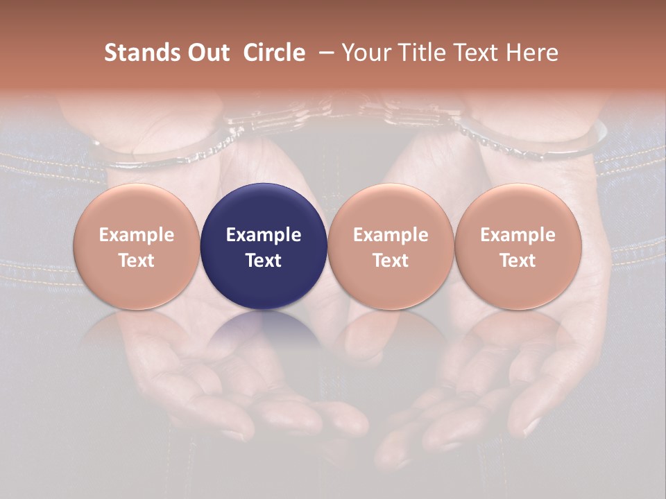 Man Handcuffed Hands At The Back PowerPoint Template