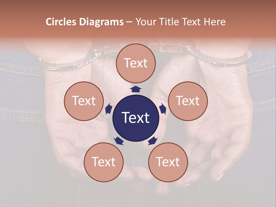 Man Handcuffed Hands At The Back PowerPoint Template