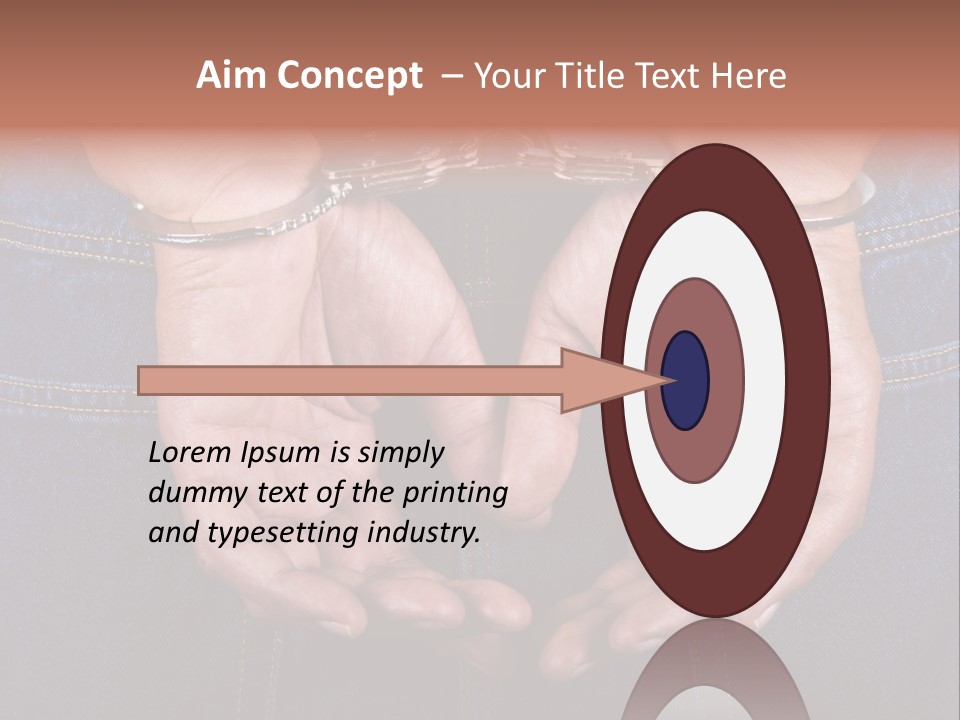 Man Handcuffed Hands At The Back PowerPoint Template