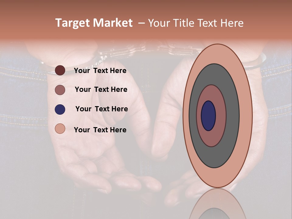 Man Handcuffed Hands At The Back PowerPoint Template