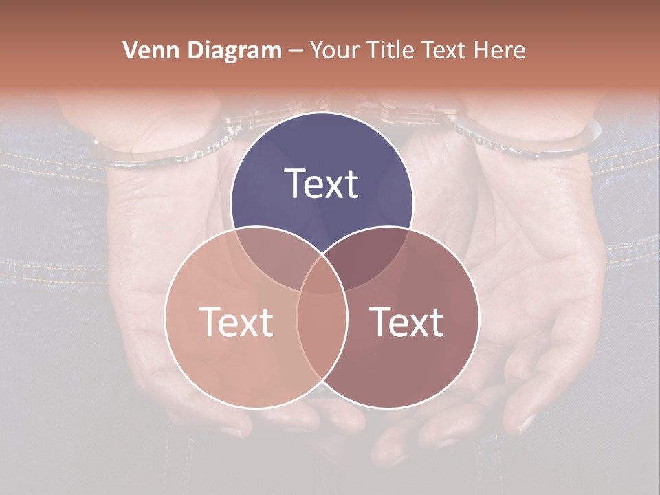 Man Handcuffed Hands At The Back PowerPoint Template