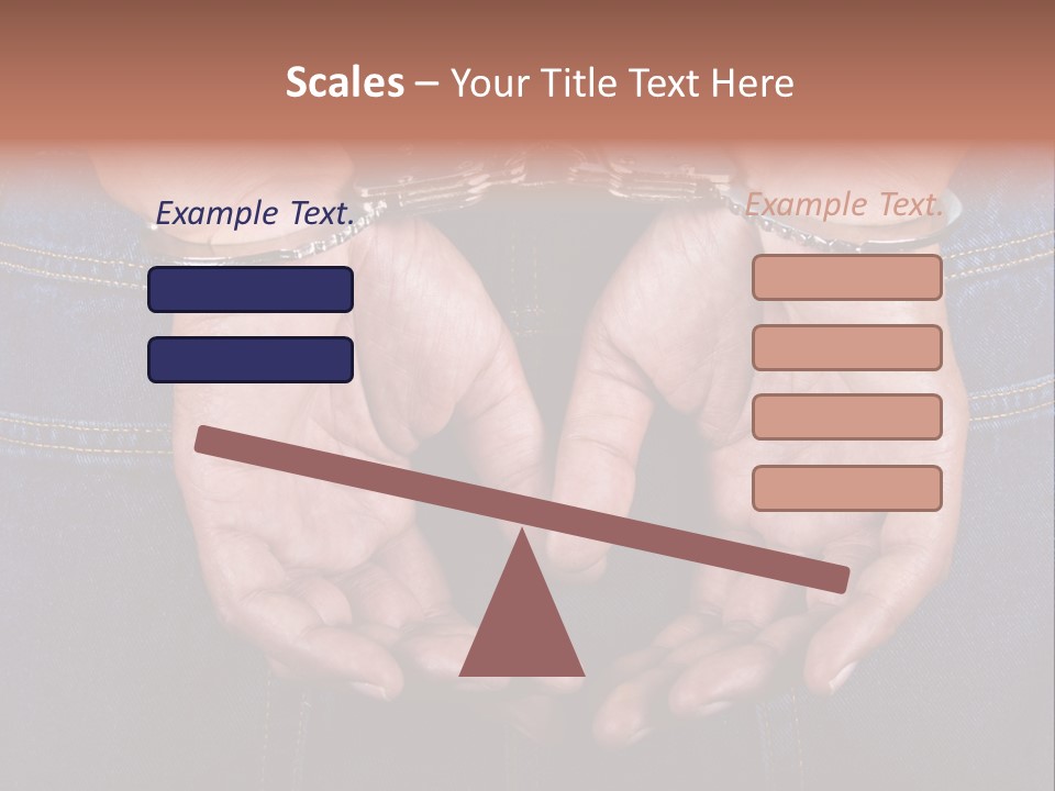 Man Handcuffed Hands At The Back PowerPoint Template