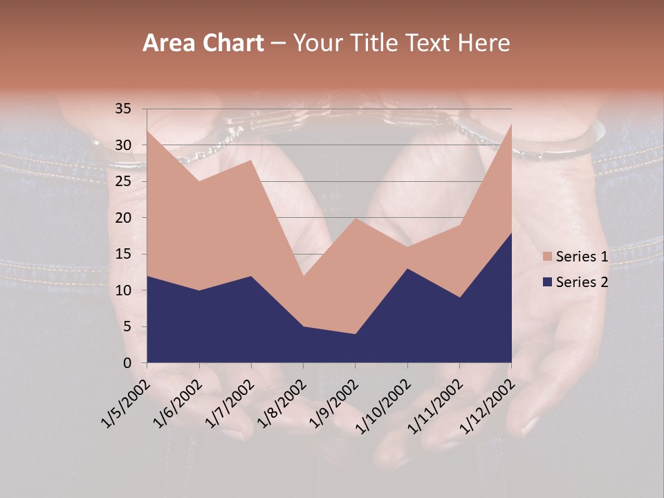 Man Handcuffed Hands At The Back PowerPoint Template