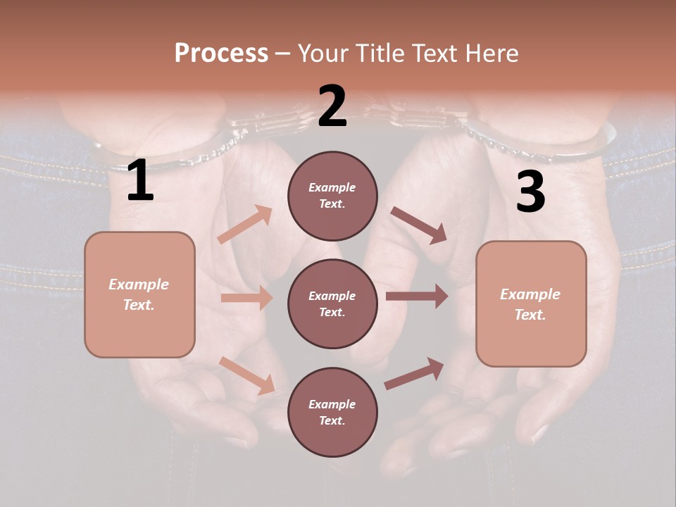 Man Handcuffed Hands At The Back PowerPoint Template