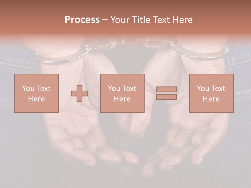 Man Handcuffed Hands At The Back PowerPoint Template