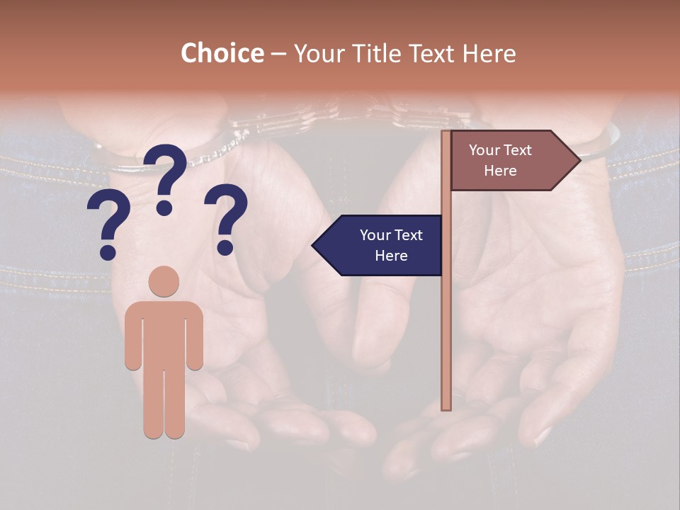 Man Handcuffed Hands At The Back PowerPoint Template