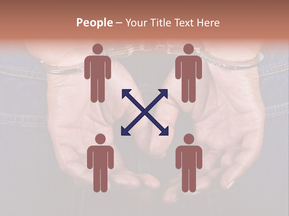 Man Handcuffed Hands At The Back PowerPoint Template