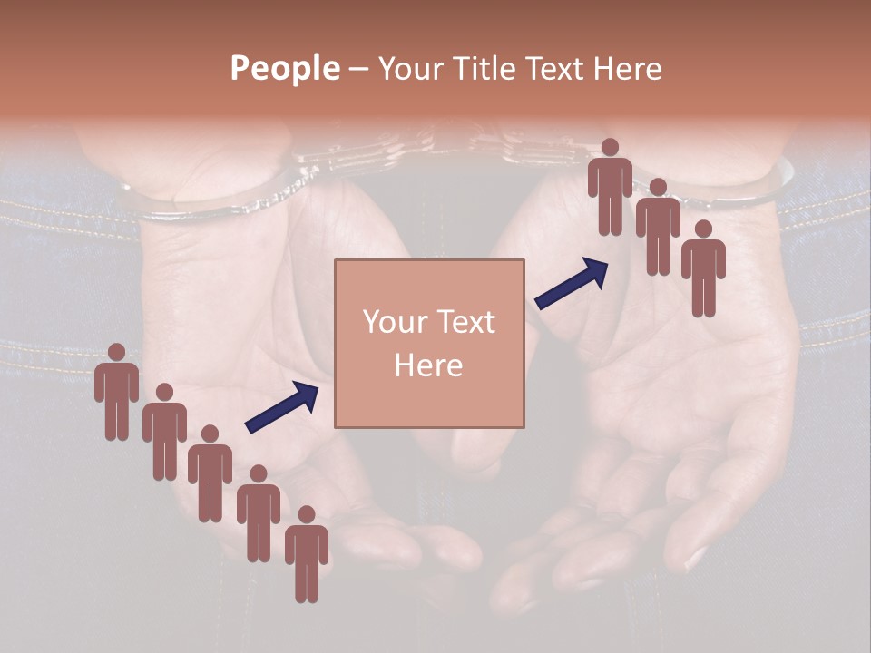Man Handcuffed Hands At The Back PowerPoint Template