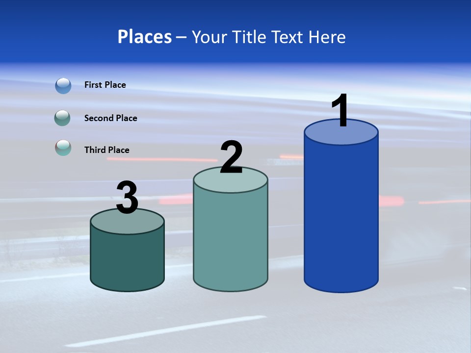 A Blue Truck Driving Down A Road With A Blue Tarp Over It PowerPoint Template