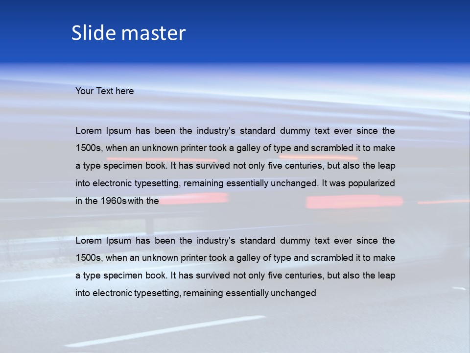 A Blue Truck Driving Down A Road With A Blue Tarp Over It PowerPoint Template