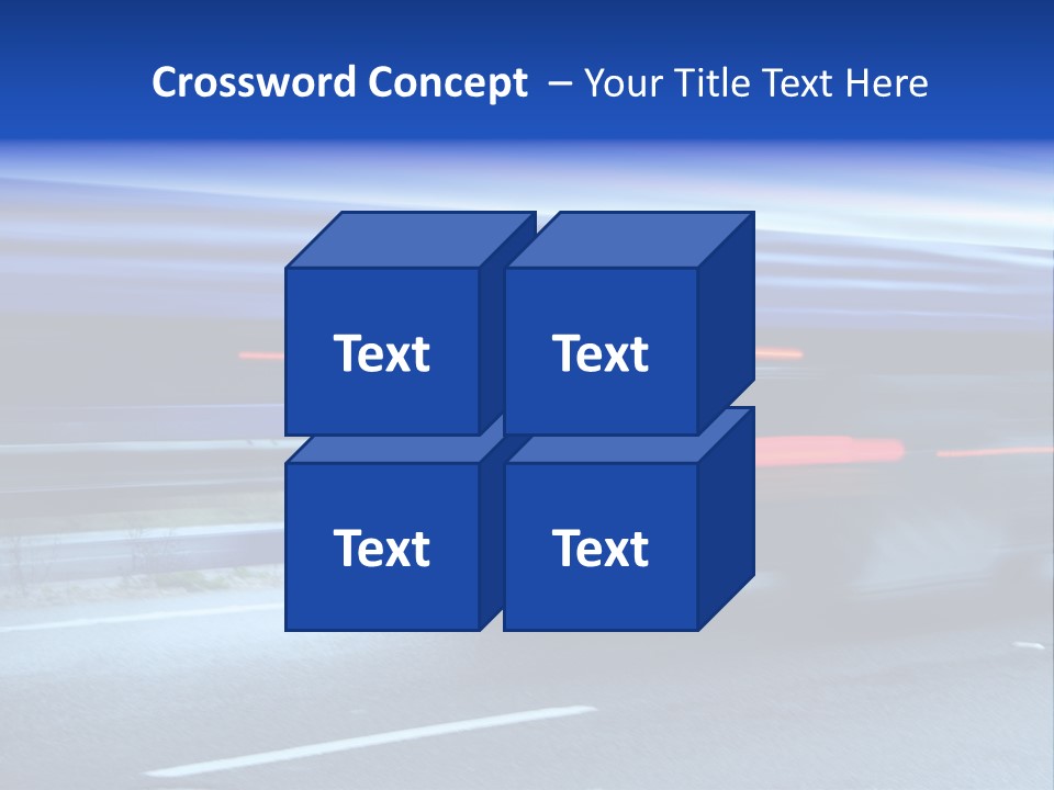 A Blue Truck Driving Down A Road With A Blue Tarp Over It PowerPoint Template