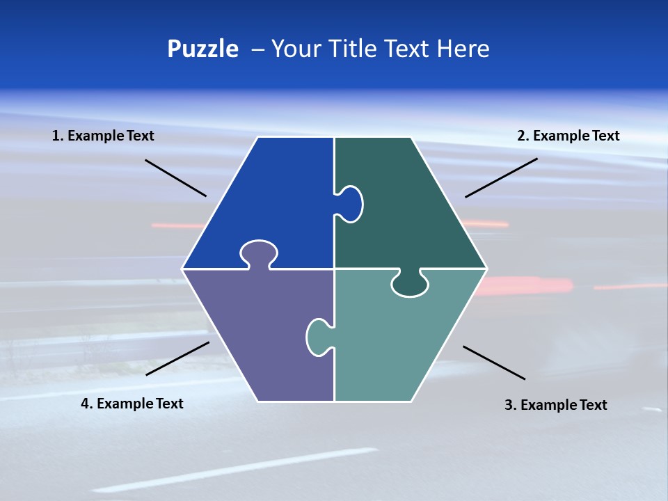 A Blue Truck Driving Down A Road With A Blue Tarp Over It PowerPoint Template