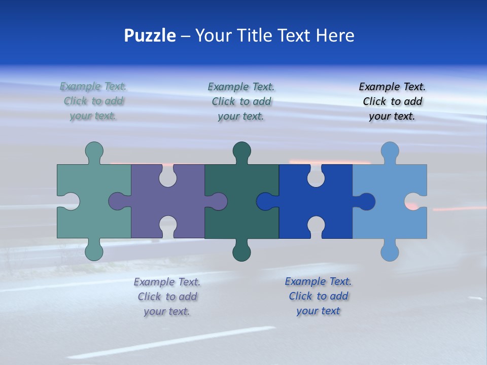 A Blue Truck Driving Down A Road With A Blue Tarp Over It PowerPoint Template