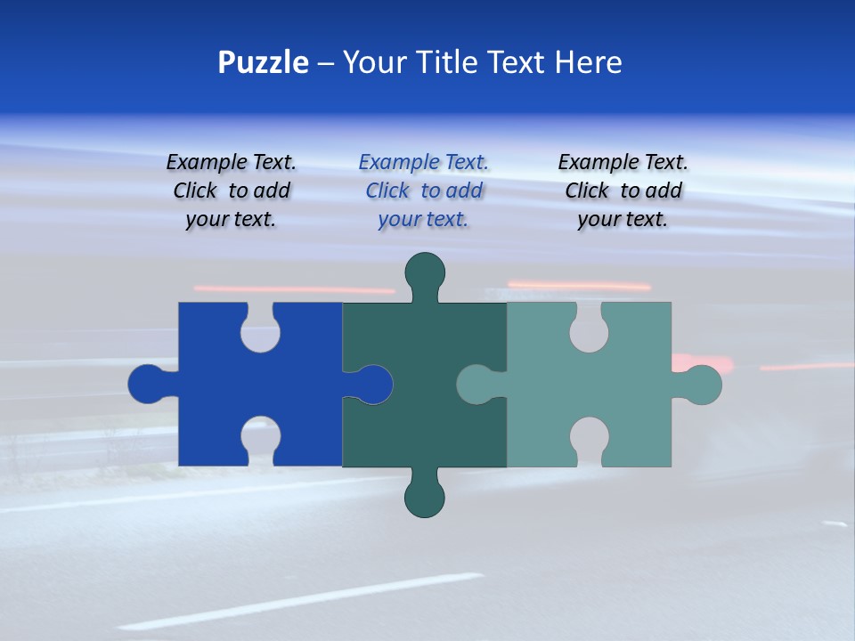 A Blue Truck Driving Down A Road With A Blue Tarp Over It PowerPoint Template