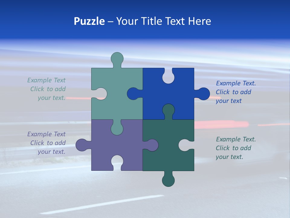 A Blue Truck Driving Down A Road With A Blue Tarp Over It PowerPoint Template