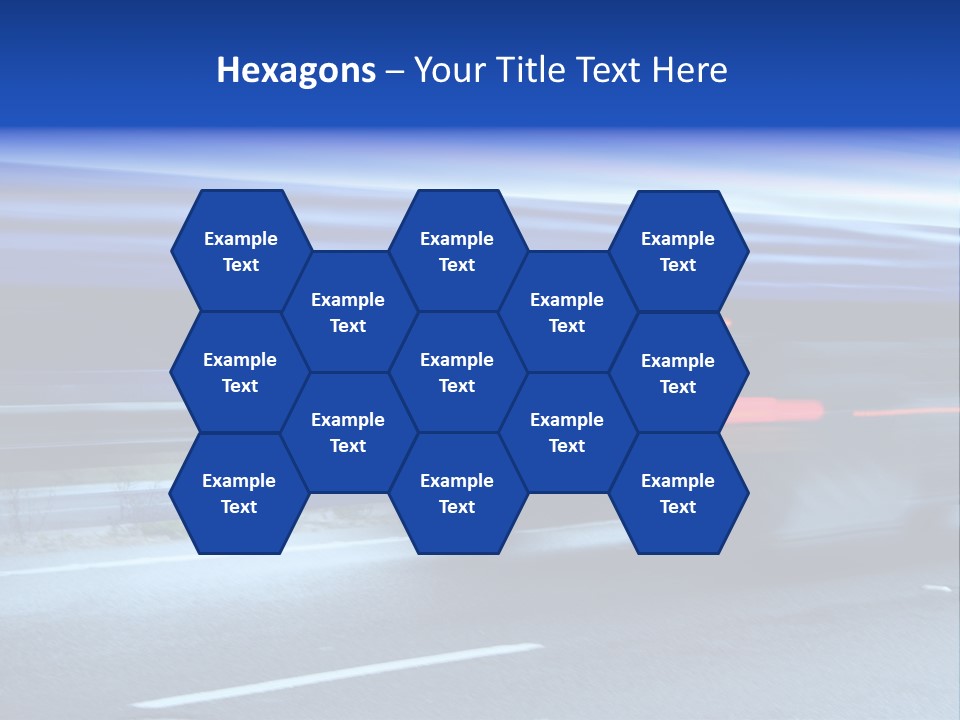 A Blue Truck Driving Down A Road With A Blue Tarp Over It PowerPoint Template