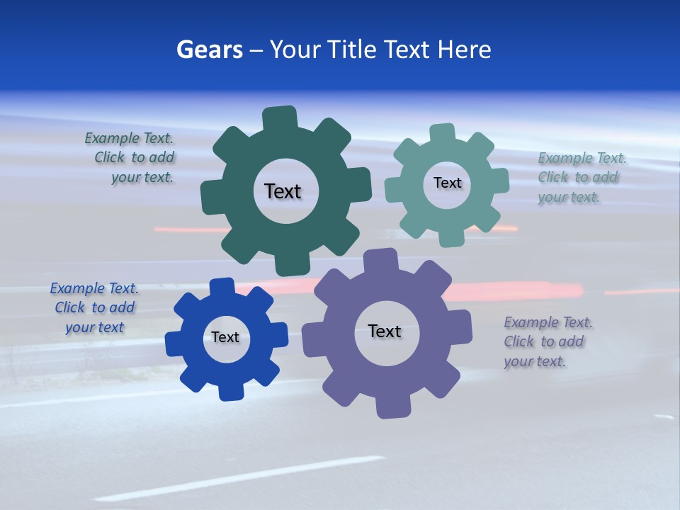 A Blue Truck Driving Down A Road With A Blue Tarp Over It PowerPoint Template