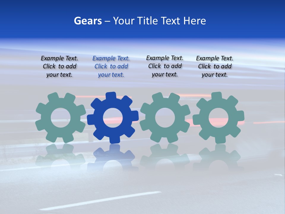 A Blue Truck Driving Down A Road With A Blue Tarp Over It PowerPoint Template