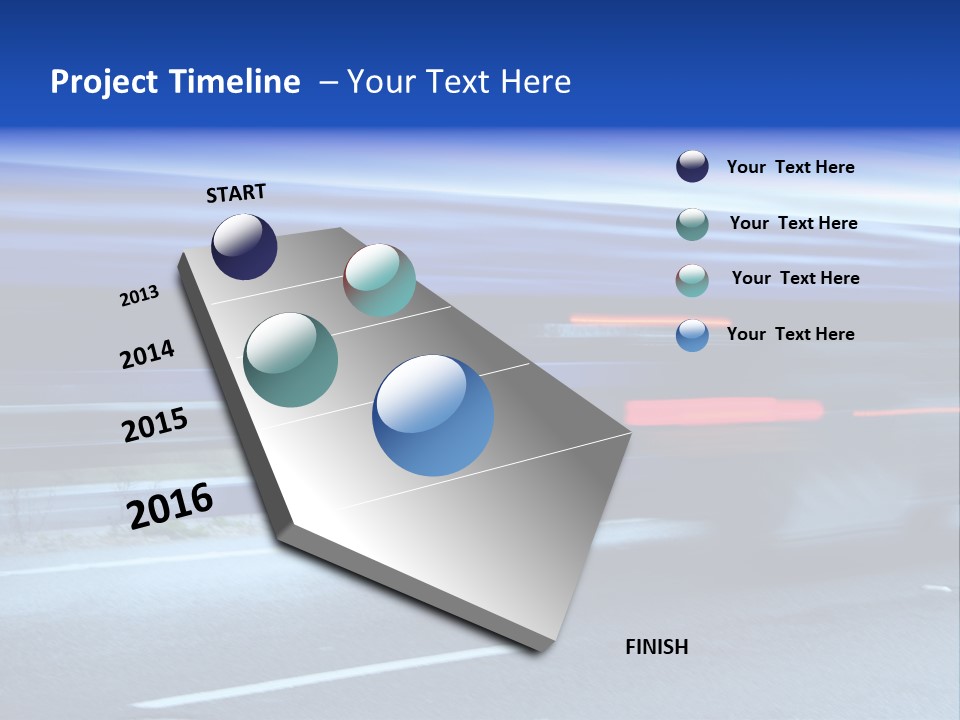 A Blue Truck Driving Down A Road With A Blue Tarp Over It PowerPoint Template