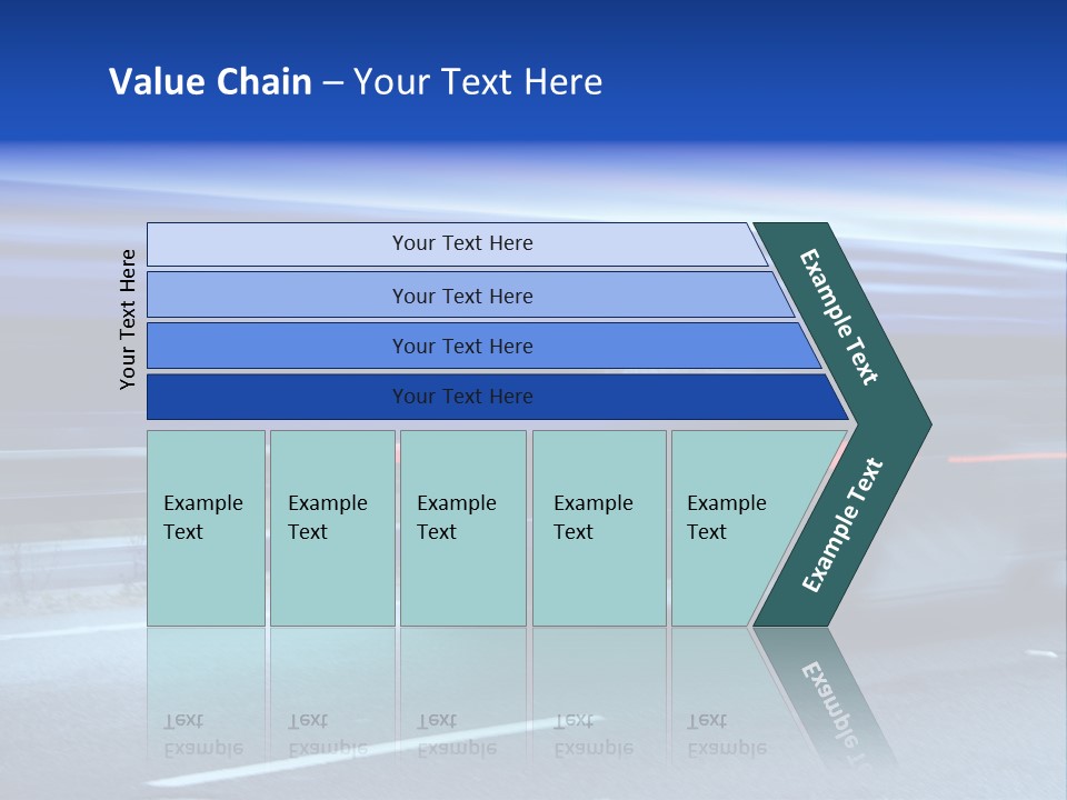 A Blue Truck Driving Down A Road With A Blue Tarp Over It PowerPoint Template